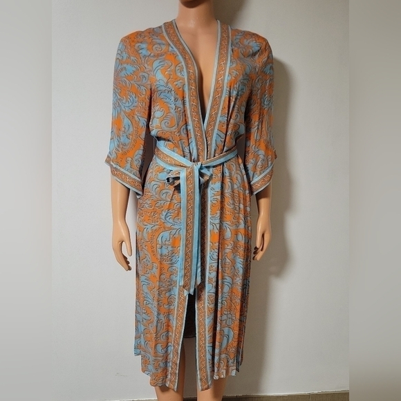 Alice +Olivia Forever Yours Sienna Domino maxi kimono size xs/s - Picture 11 of 14